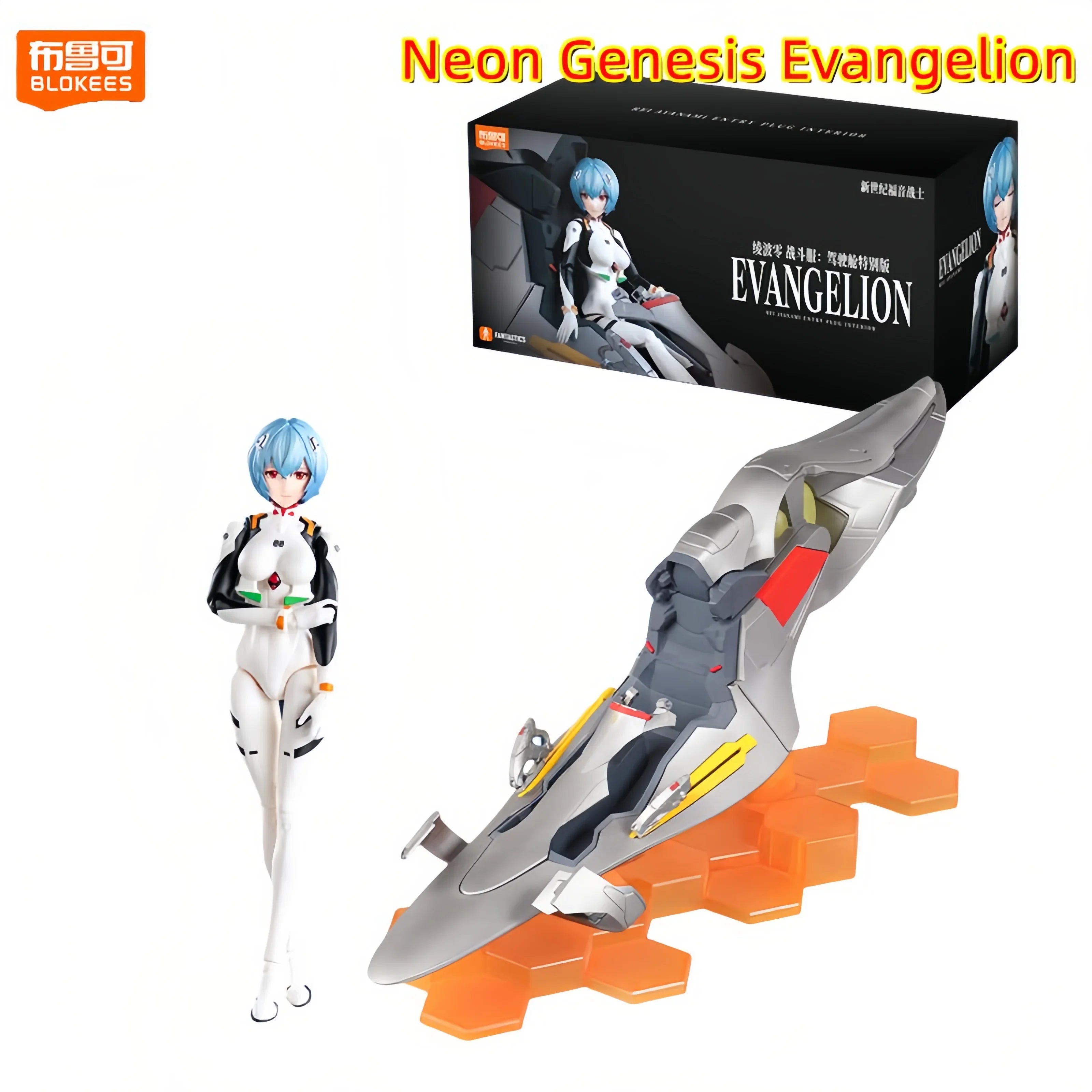 Original BLOKEES Neon Genesis Evangelion EVA-01 Miracle Edition Mari Rei Ayanami Battle Suit Anime Figure Toys Halloween Gift