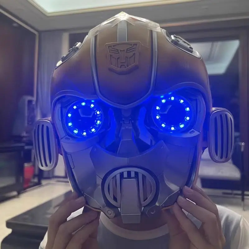 1:1 Helmet In Stock Bumblebee Transformers Genuine Anime Fiugre Wearable Face Changing With Speakers Model Dolls Decor Toy Gift