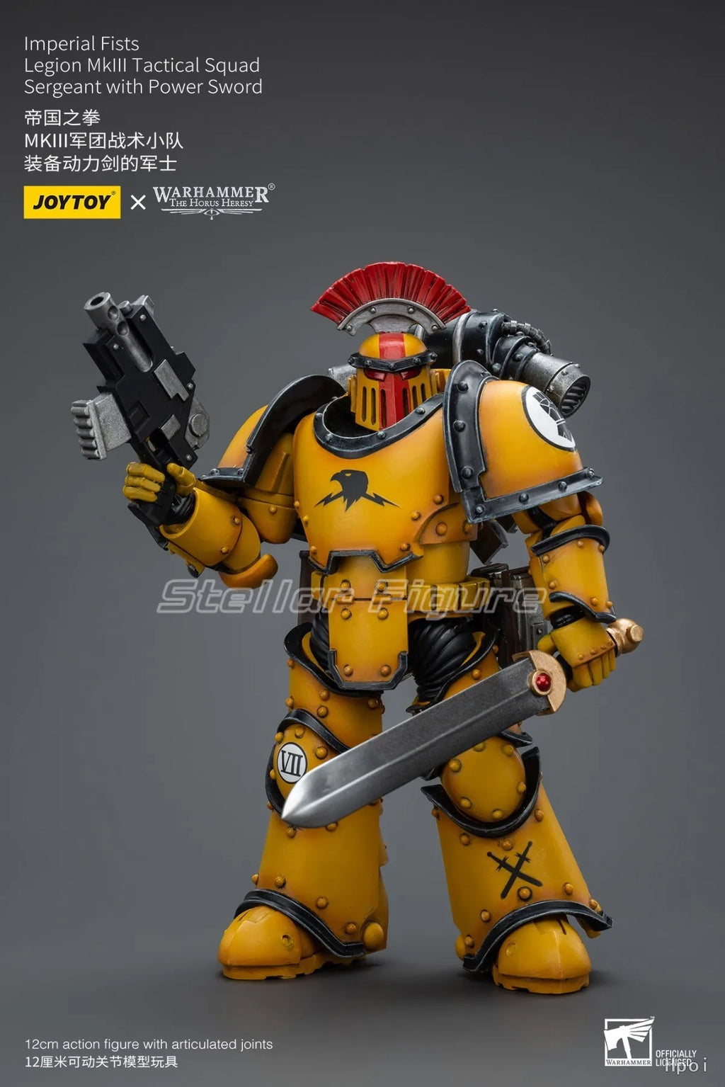 【SF】JOYTOY 1/18 Action Figure Imperial FistsLegion Mklll Breacher SquadSergeant with Thunder Hammer Model Toys Gifts Collection