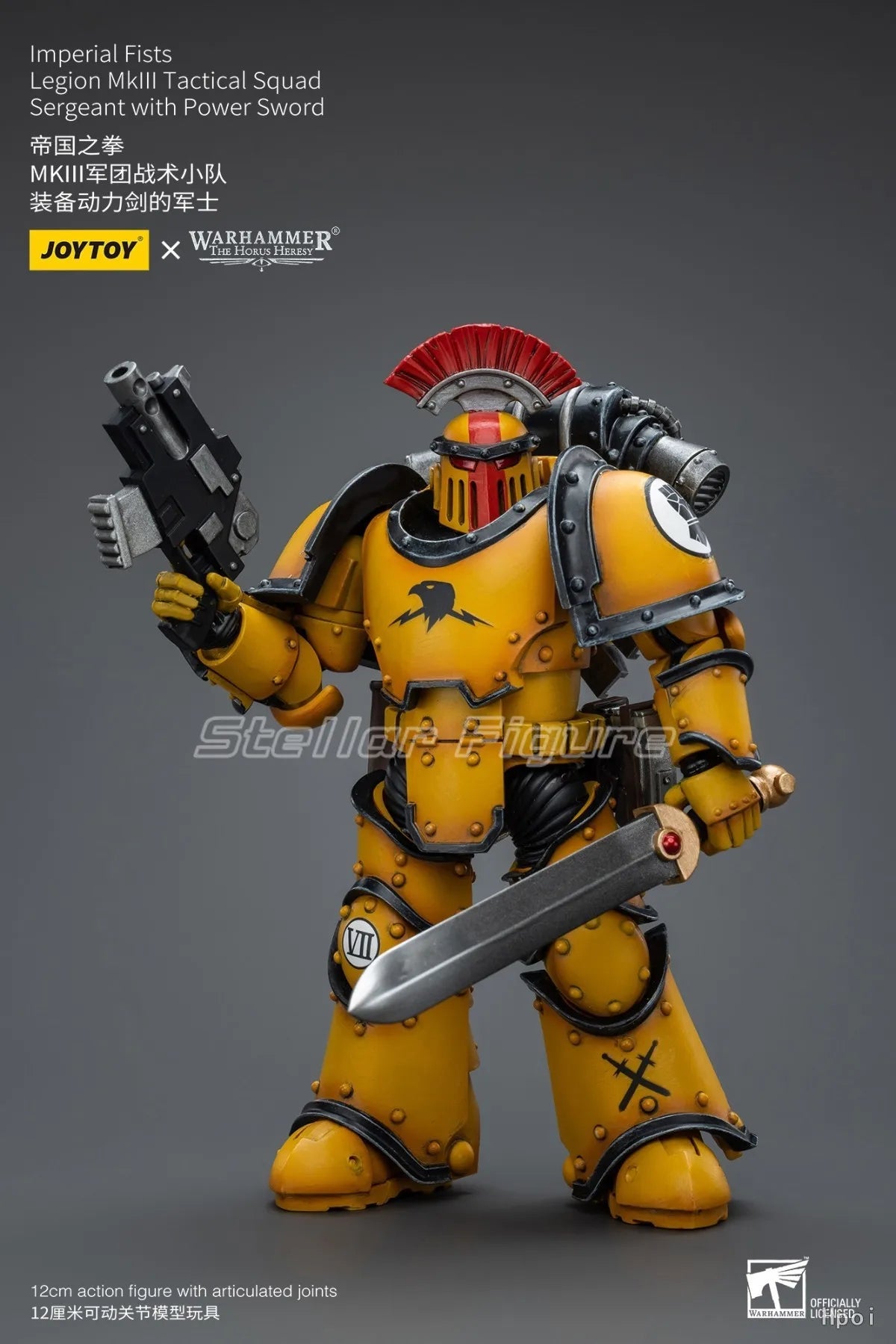 【SF】JOYTOY 1/18 Action Figure Imperial FistsLegion Mklll Breacher SquadSergeant with Thunder Hammer Model Toys Gifts Collection