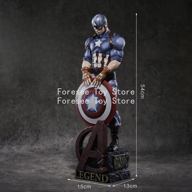 54cm Captain America Figure The Avengers Anime Surroundings Figures Collection Desktop Ornament Decorations Best Gifts for Boys