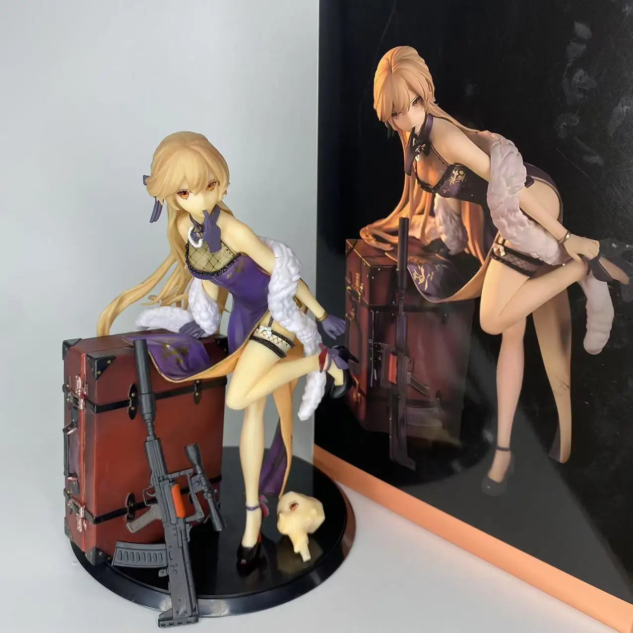Girls' Frontline Purple Rain Heart Double headed Carving anime Girls' Handmade Model Ornaments