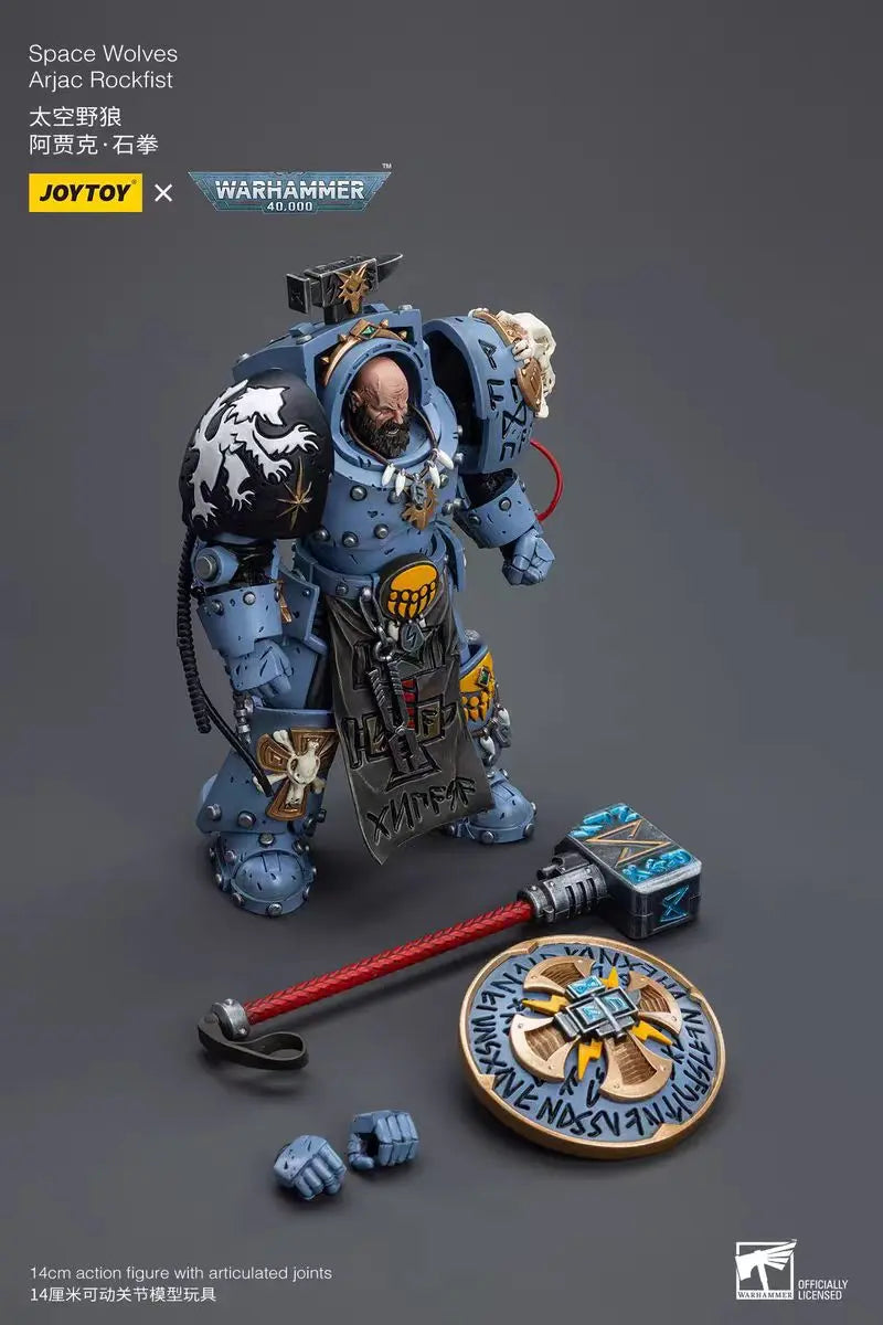 【In Stock】JOYTOY Warhammer 40K Space Wolves Arjac Rockfist 1/18 Action Figures Models Toys Collection