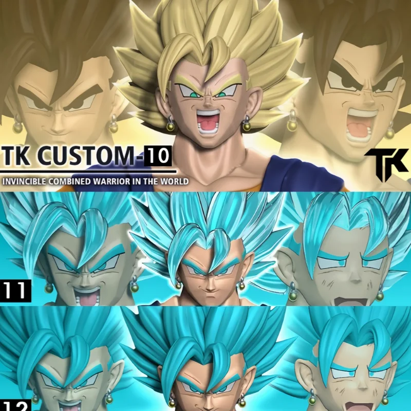 Tk Custom Dragon Ball Z Vegetto Dragon Ball Blue Super Saiyan 07/08/09 SHF Vegito Head Accessories Action Figure Head Sculpt Toy