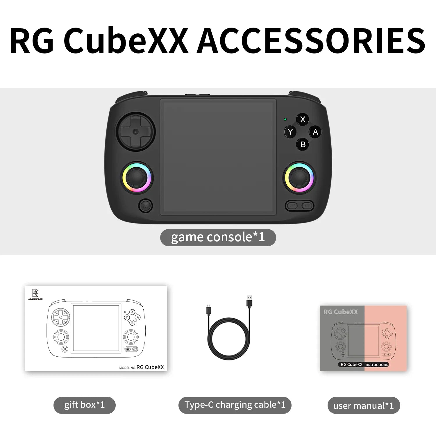 ANBERNIC RG CubeXX & RG40XX H & RG35XX H Retro Handheld Game Console H700 Linux  64-bit 5000 Video Games Supports WIFI Bluetooth