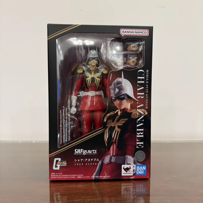 Genuine Brand New and Unopened Bandai Banpresto S.h.figuarts Mobile Suit Gundam Char Aznable Anime Action Figures Model 15.5Cm