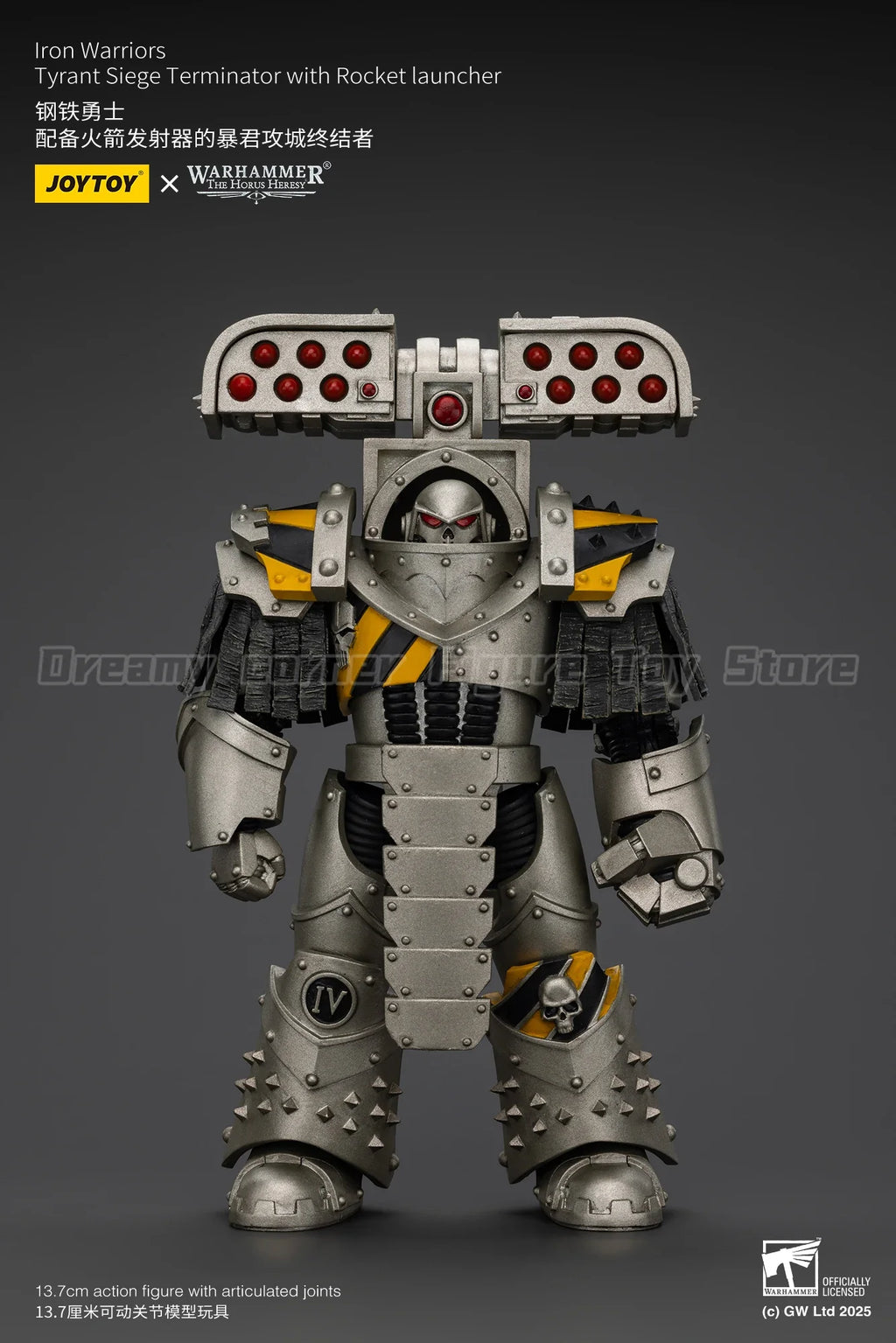 【In Stock】JOYTOY Warhammer 40K Lron Warriors Tyrant Siege Master Terminator with Rocket Launcher 1/18 Action Figures Toy
