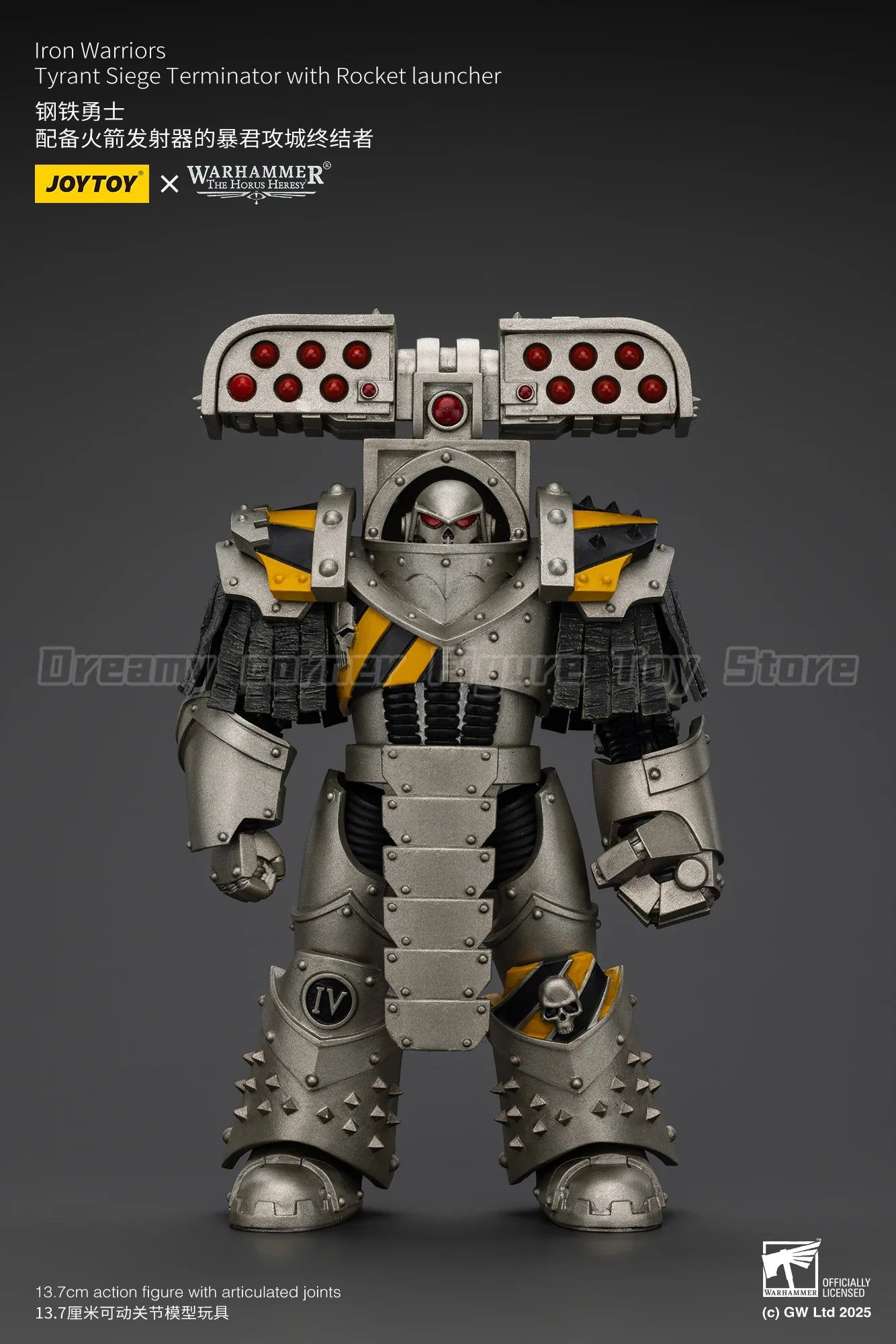 【In Stock】JOYTOY Warhammer 40K Lron Warriors Tyrant Siege Master Terminator with Rocket Launcher 1/18 Action Figures Toy