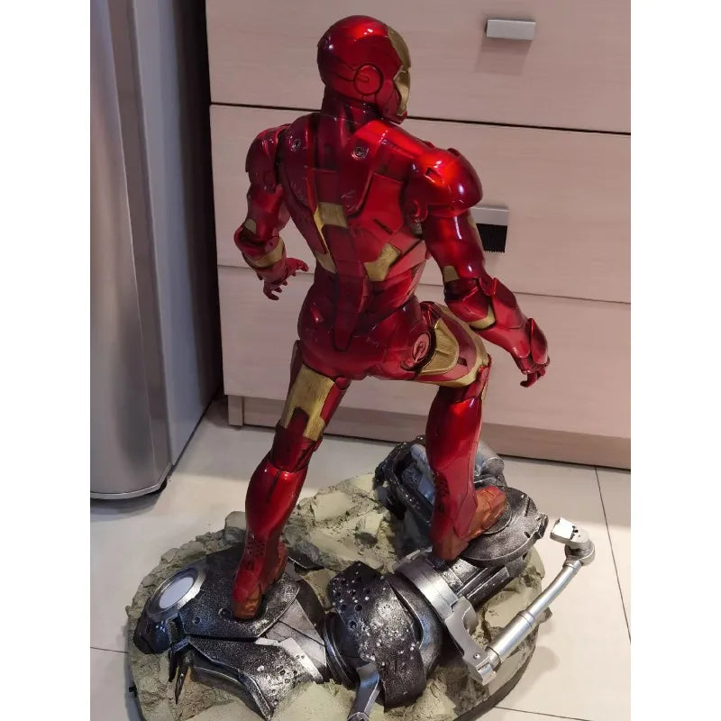 1/4 The Avengers Figure  Iron Man Can Glow GK Anime Collection Model Desktop Ornament Decorations Holiday Gifts Children Toys
