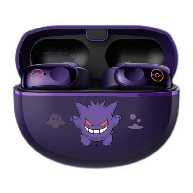Genuine Pkm Gengar Anime Bluetooth Wireless Headset Ear clip type Gaming stereo sports headphones High Endurance Trendy Gifts