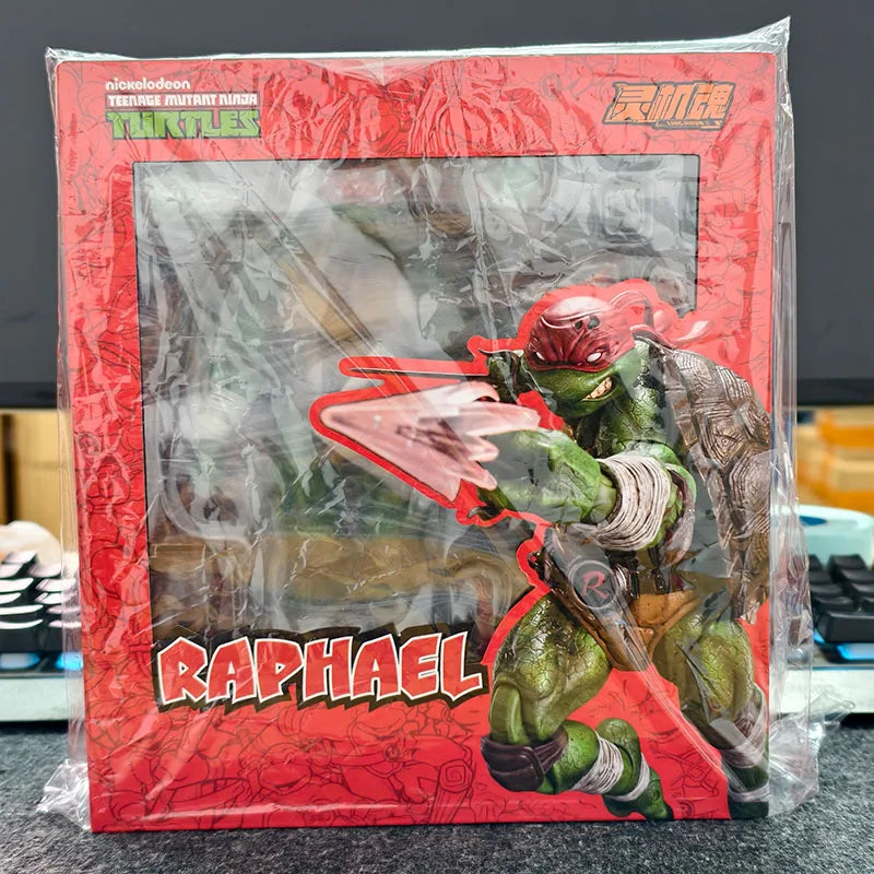 Lingjihun Original Ninja Turtles Raphael Michelangelo Action Figure Finished Product Movable Doll Model Toy Handmade Collect