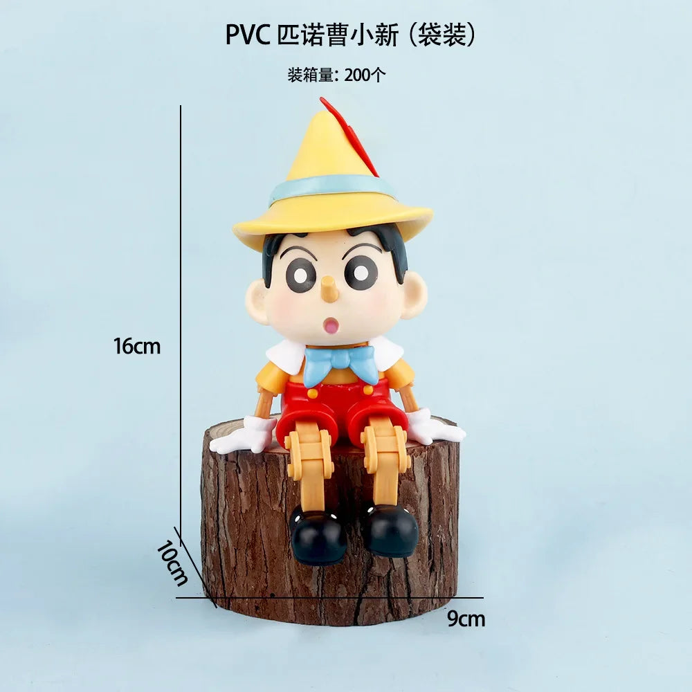 Crayon Shin-chan Cos Pinocchio The Joker Action Figure Toys Anime Shin Chan Figuras Manga Figurine Collection Model Doll Gift