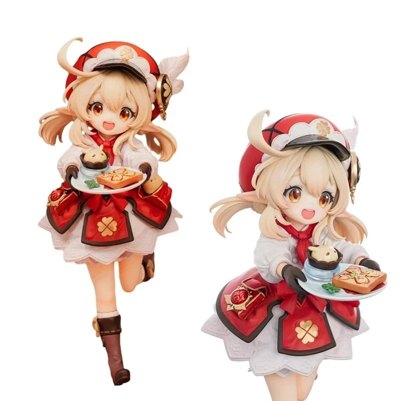 Anime Klee Xiao Figure Game Genshin Impact 17CM PVC Sitting Red Hat Bag Ornaments Model Kid Toys Doll Collection Ornaments Gift
