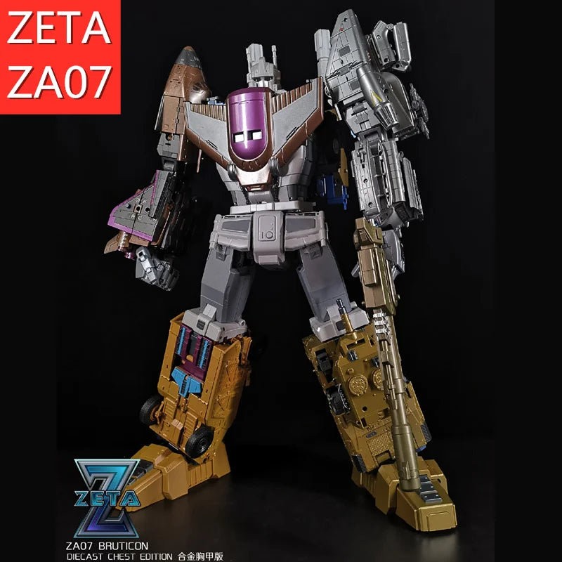 Transformation ZETA ZA07 ZA-07 Metallic Bruticus 5 IN 1 Oversized Alloy Chest Armor Chariot Team Action Figure Robot