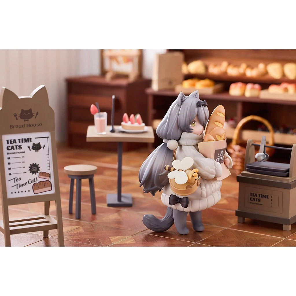 In-Stock Original Ribose DLC Series Tea Time Cats Scene: Meow Town Bakery Customer Nice Kawaii Doll Collectible Figure Model Toy