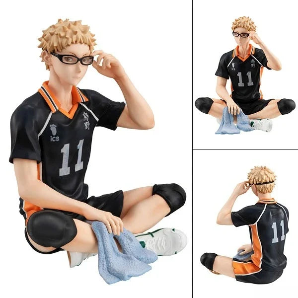 Haikyuu!! MegaHouse Tsukishima Kei 100% Original genuine 110mm PVC Action Anime Figure Model Toys Figure Collection Doll Gift