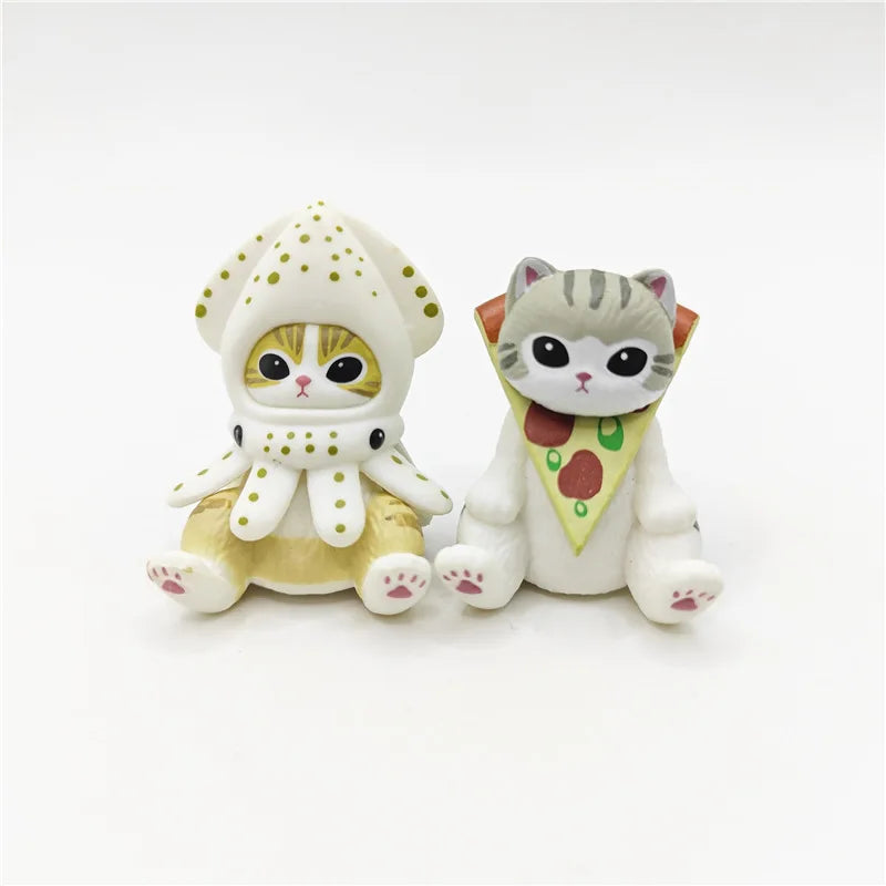 Mofusand Ocean Life Action Figure with Shrimp Cat, Q Cute Cartoon Toy, and Claw Machine Model Display