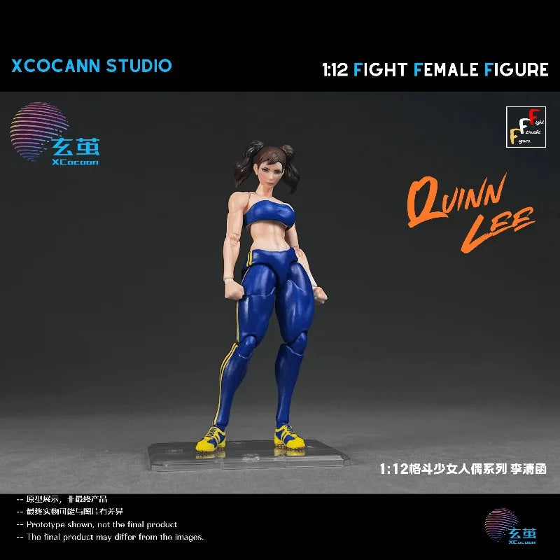 XCOCANN STUDIO Fighting Girl Quinn Lee Li Qinghan 1/12 Action Figure Anime Model Trendy Toys Desktop Doll Collectibles