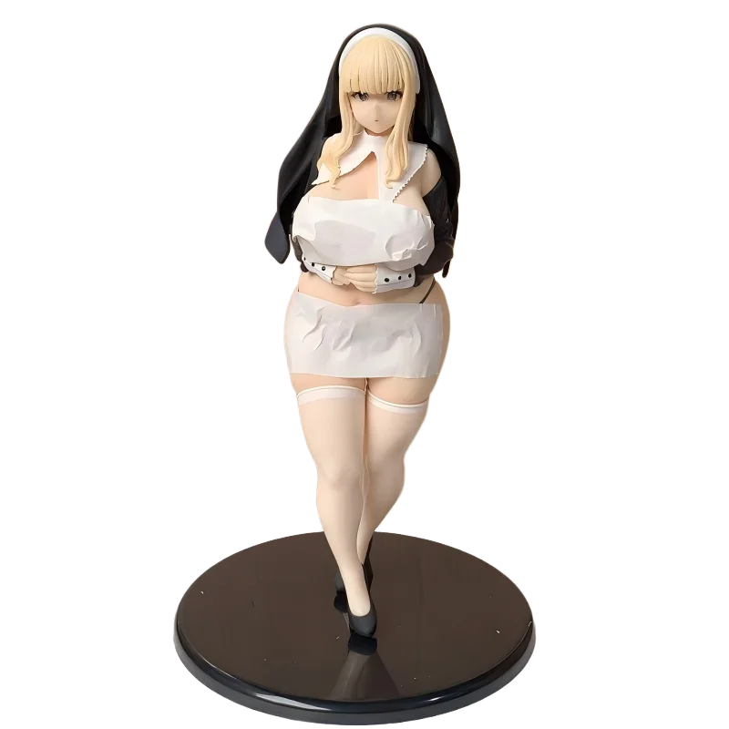 26cm Beautiful Girl Figure Nun Fatty Cute Beautiful Sexy Anime Collectible Model Pvc Desktop Decorations Holiday Gifts Kids Toys