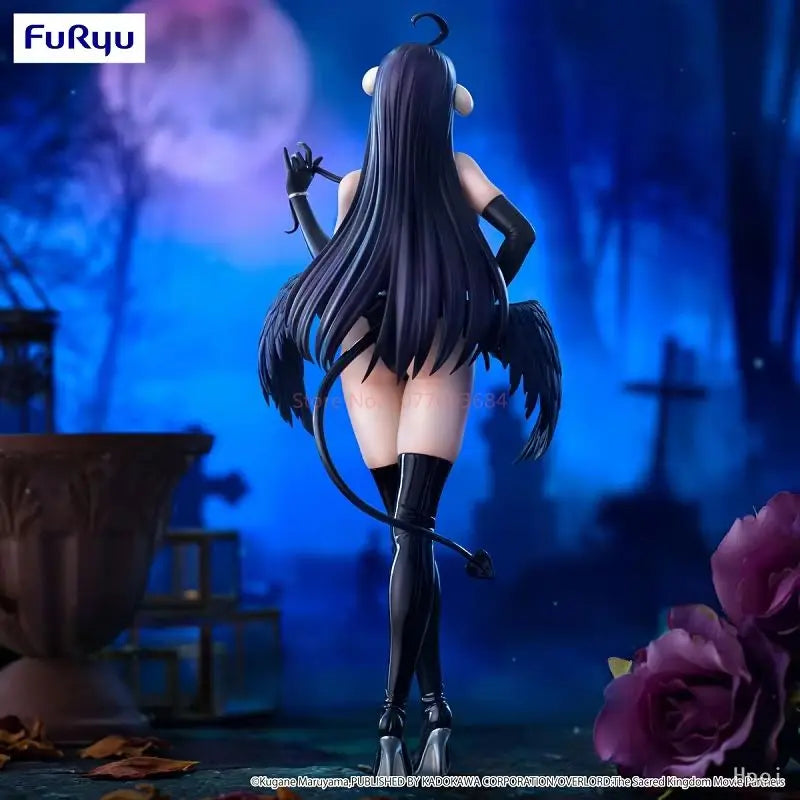 Original Furyu Bicute Dark Overlord Albedo Action Figure Anime Pvc Model Decoration Genuine Collectible Toys Birthday Gift