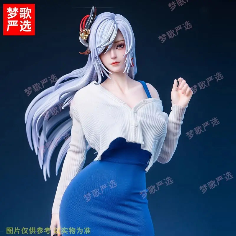 Genshin Impact Anime Figure 47CM Shenhe Stepmother Skirt Figurine Beautiful Girl Desk Decor Collectible Model Gifts Toy Pre-sale