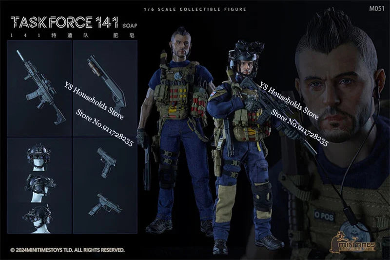 1/6 Task Force 141 Militärische Kampfuniform Actionfigur-Sammlung Kugelsichere Weste Design Mini Times Toys M051 12" Soldatenmodell