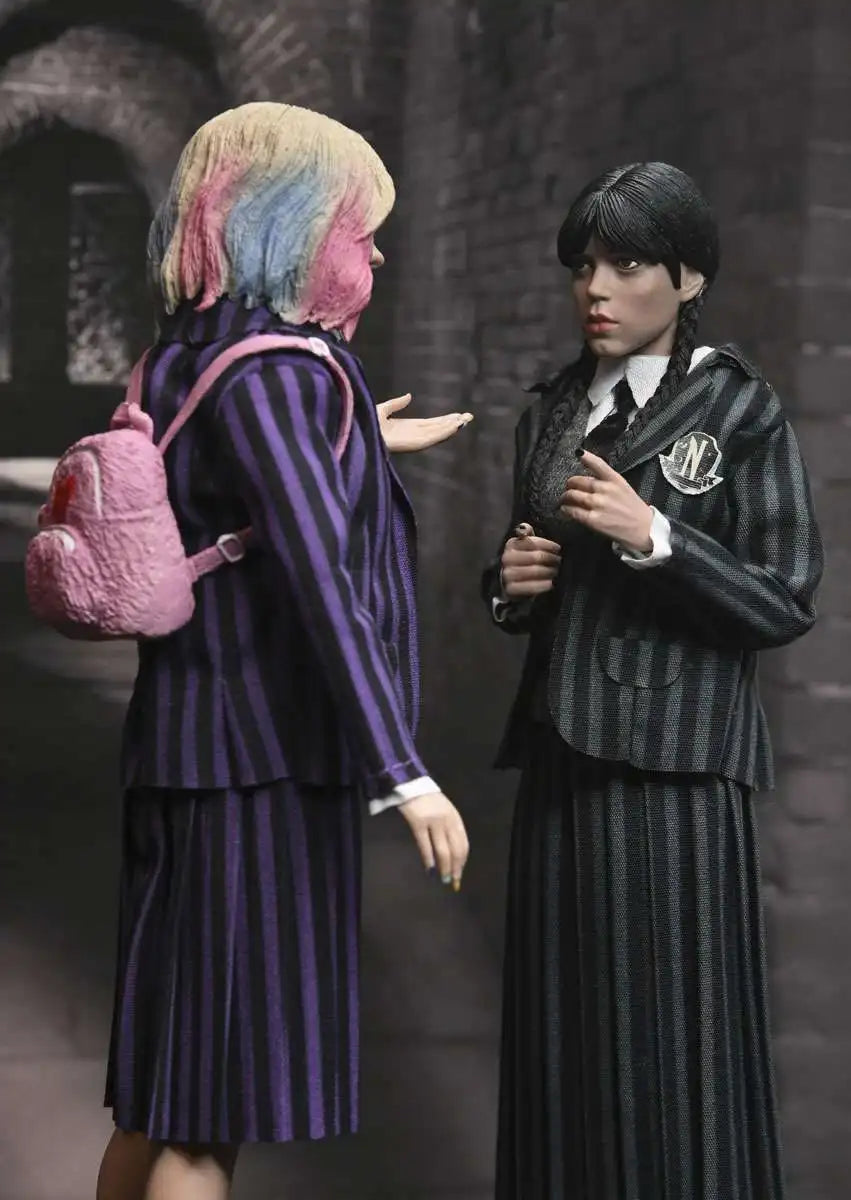 NECA 42420 Toys Wednesday Action Figures 2 Pack Wednesday Addams Nevermore Uniform And Enid 20 cm Action Figures Collection Doll