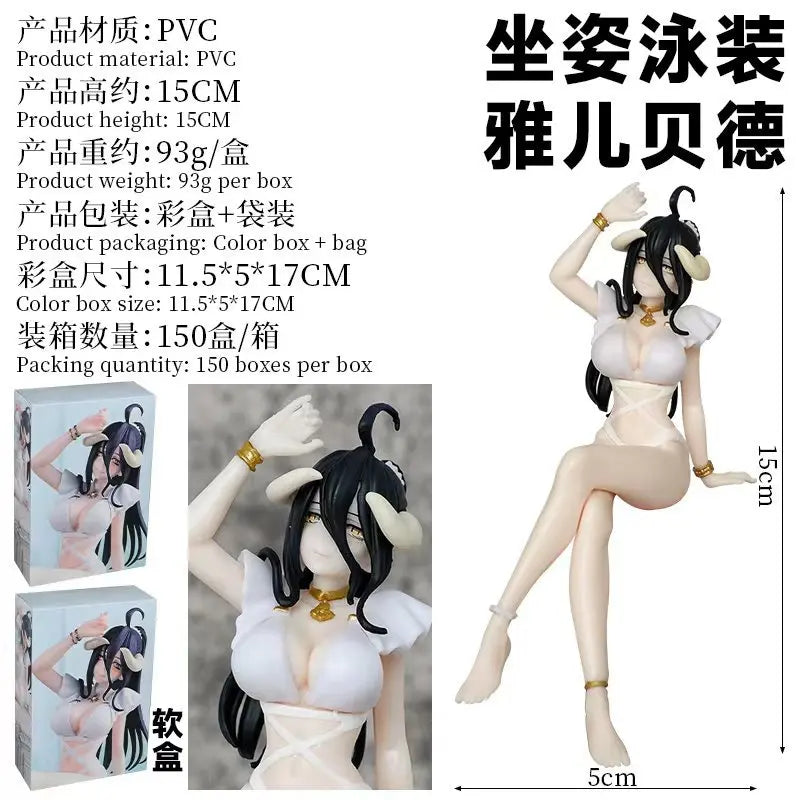 Sexy Swimsuit Albedo Figure Anime Girl Model High Quality Desktop Collectible for Adults