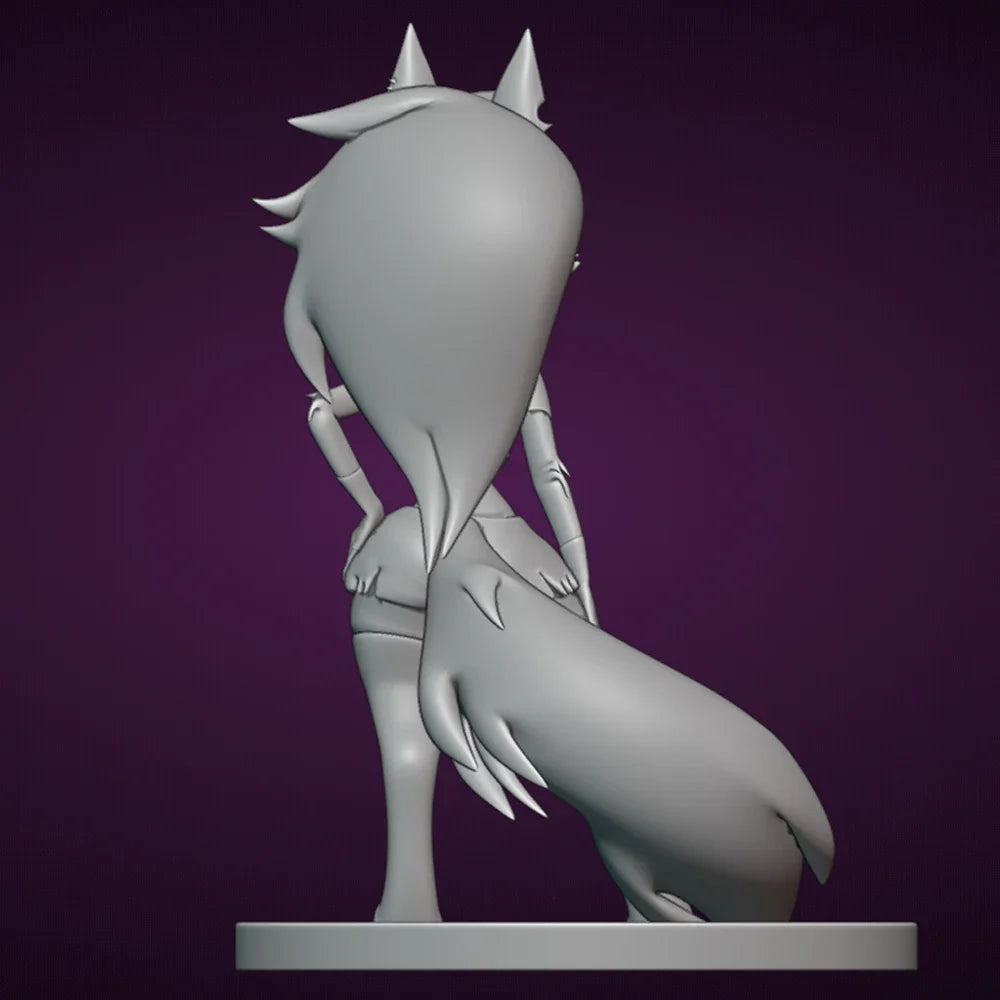 1/24 Loona wolf Sexy Resin Figurine Toy Unpainted GK Doll Unassembled 3D Print Assembly Miniature Reduction Statue Toy