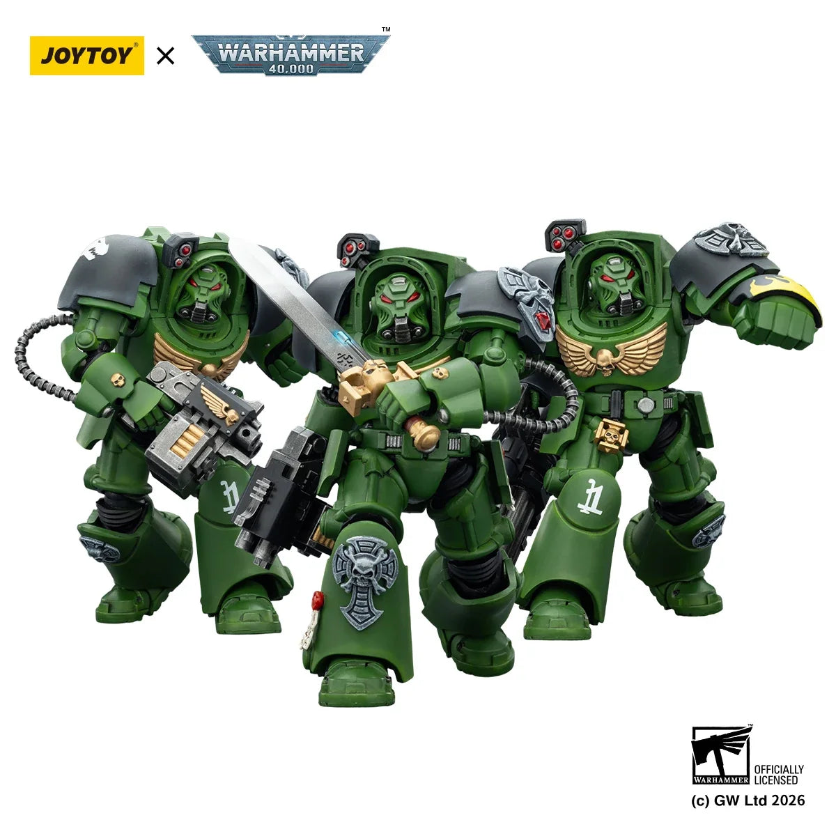 【MT】Original JOYTOY Warhammer 40K Salamanders Terminator 3PCS 1/18 Action Figure Toy Collection