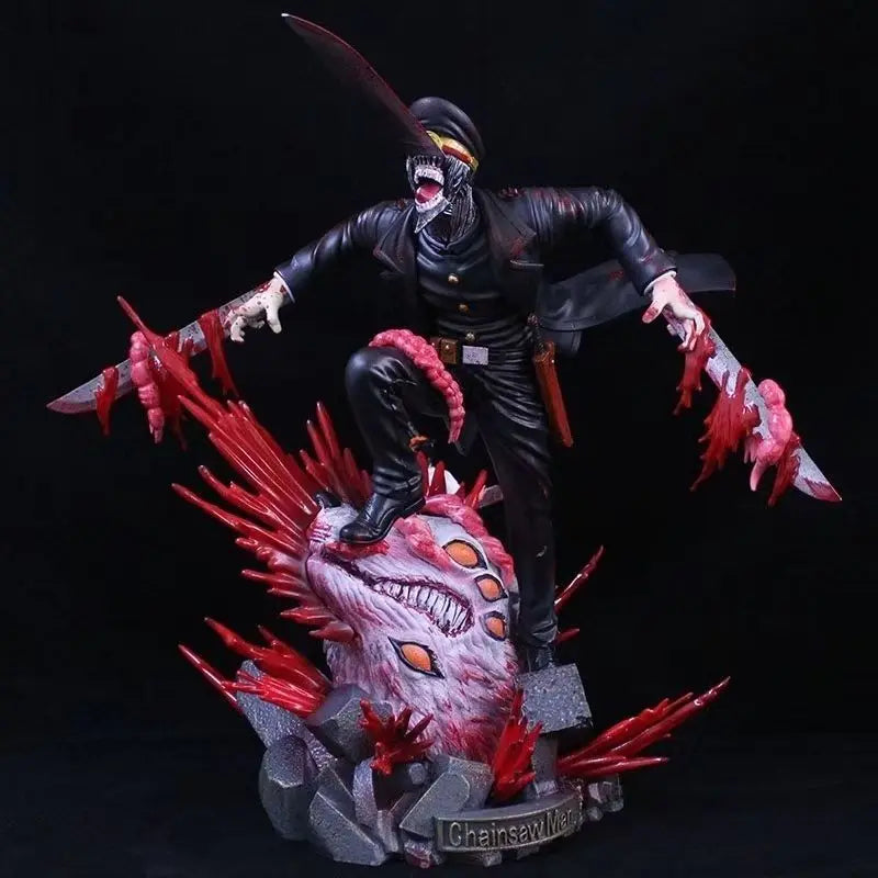 Anime Chainsaw Man Denji Figures Vs Samurai Swor Action Figures 35cm Pvc Figurine Model Collection Toys For Children Doll Gifts