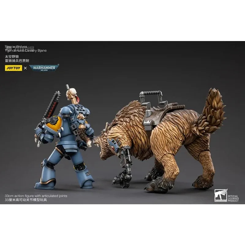 JOYTOY Genuine JOYTOY X Warhammer 40K Series Wolf Squad Space Wild Wolf Thunder Wolf Cavalry Game Character Model Movable Model