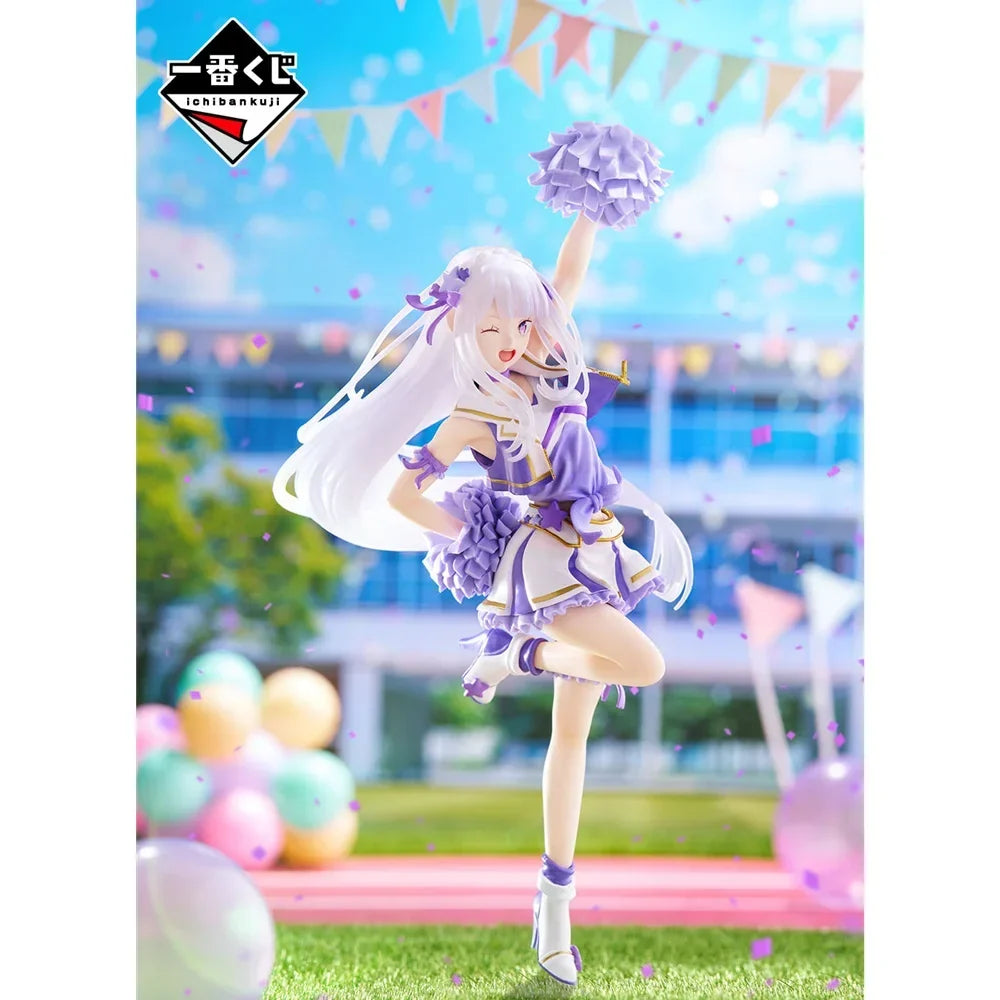 BANDAI Ichiban Kuji Re:Life in A Different World From Zero Cheerleaders Emilia Rem Give You Courage Action Figure Ornaments