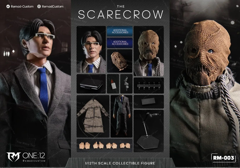 New Stock Remad Custom 1/12 RM003 Gotham Scarecrow Batman Villain Classic Movie Male Soldier Full Set 6-inches Action Figure Toy