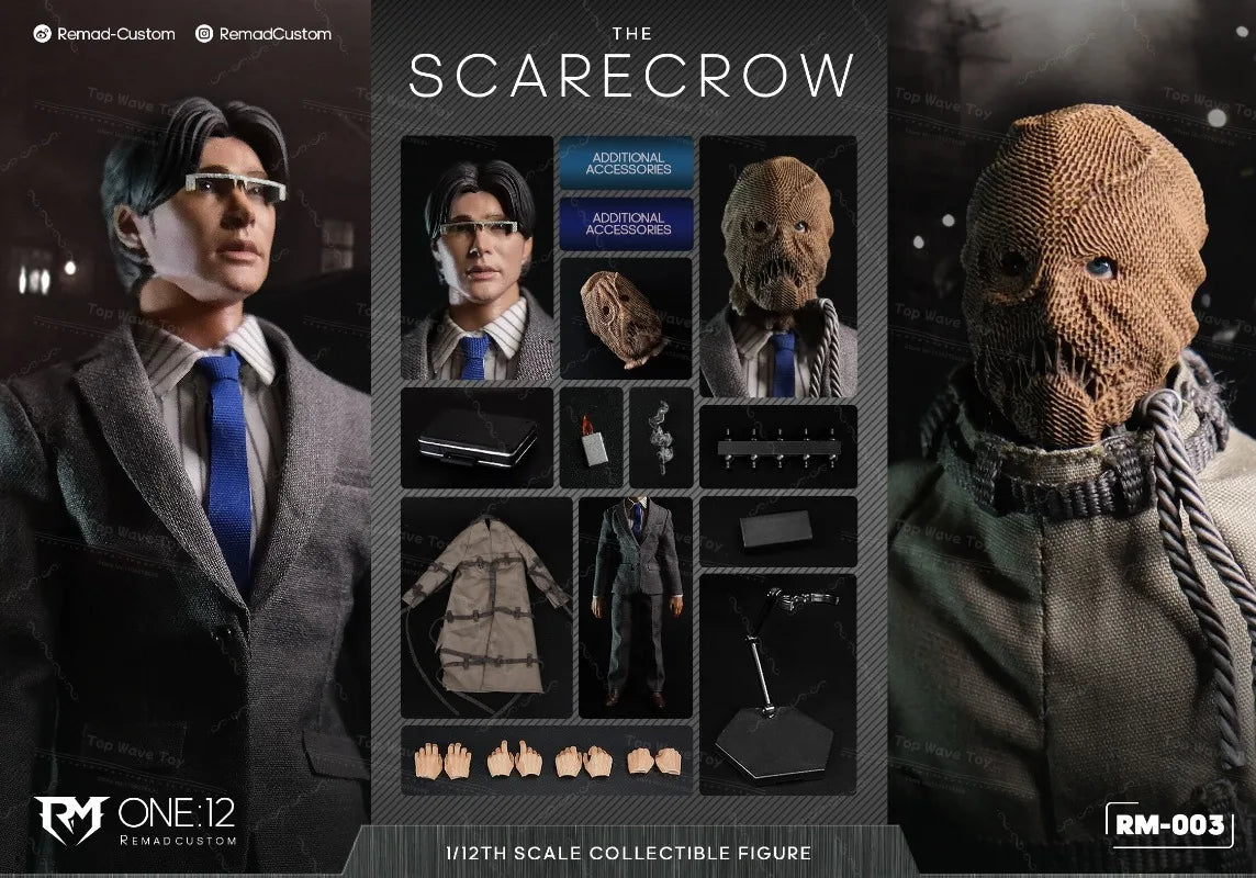 New Stock Remad Custom 1/12 RM003 Gotham Scarecrow Batman Villain Classic Movie Male Soldier Full Set 6-inches Action Figure Toy