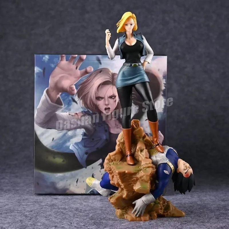 Gk Dragon Ball Android 18 Vs Vegeta Action Figure PVC Collection Anime BRZ 25cm Lazuli Defeated Bejita Figurine Model Toys Gifts