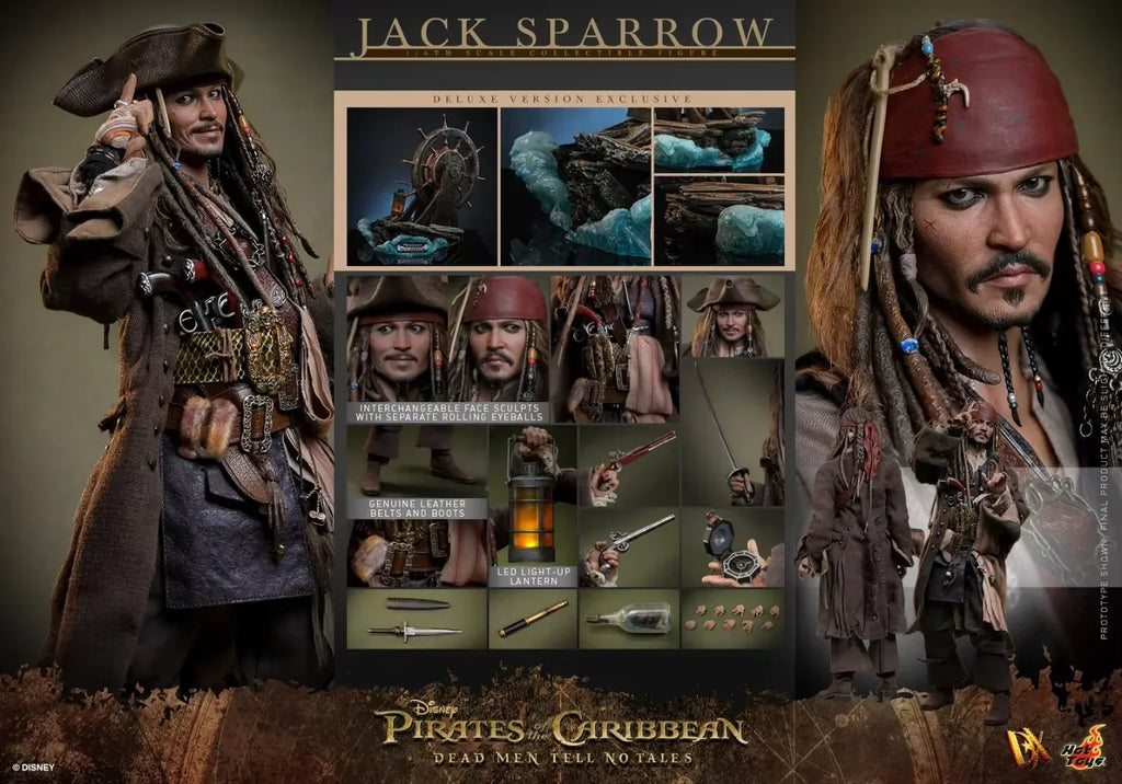 In Stock Original Hottoys DX37 DX38 Jack Sparrow Pirates of The Caribbean 1/6 Animation Action Figure Toy Model Collection Hobby