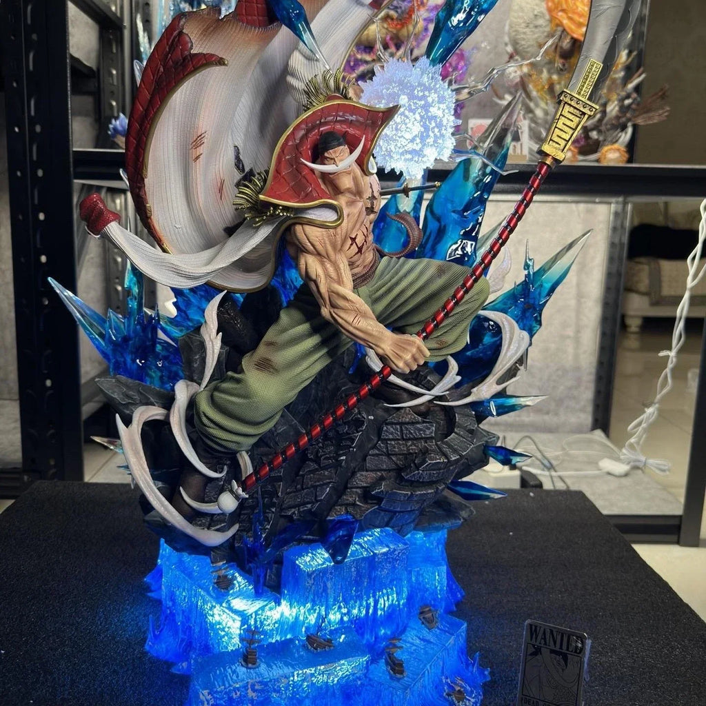 ONE PIECE 38CM Anime Figure Whitebeard Pirates Famous Naval Battle Scene Can Emit Light Peripheral PVC Model Desktop Gifts Toys
