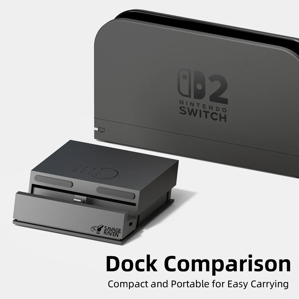 Savage Raven by Skull & Co. Jumpgate Dock USB C Hub Portable Stand Docking Station for Switch 2 and OLED Game Accessories