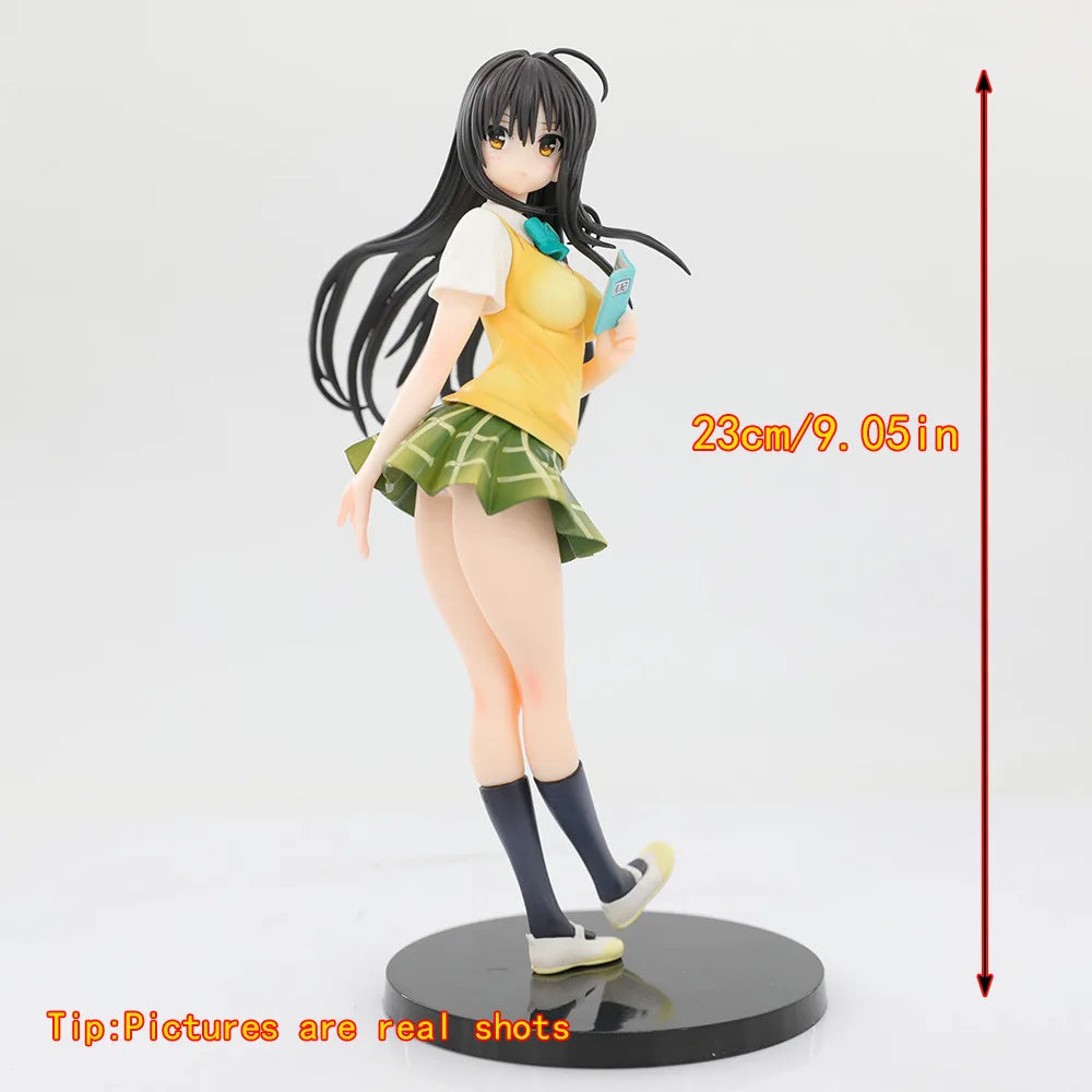 BANDAI 23CM Anime To LOVEru Kotegawa Yui Figure School Uniform Dress Up Standing Model Toy Gift Collection Aciton Figure PVC 1/7
