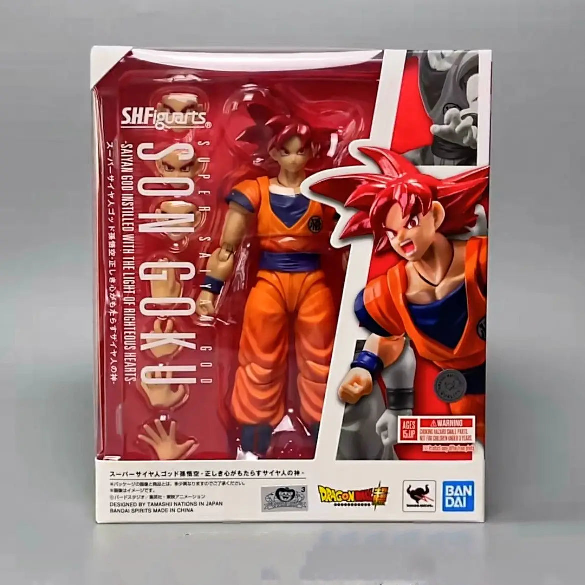 BANDAI S.H.Figuarts SUPER SAIYAN GOD SON GOKU SAIYAN GOD INSTILLED WITH THE LIGHT OF RIGHTEOUS HEARTS 14CM Action Figure Model