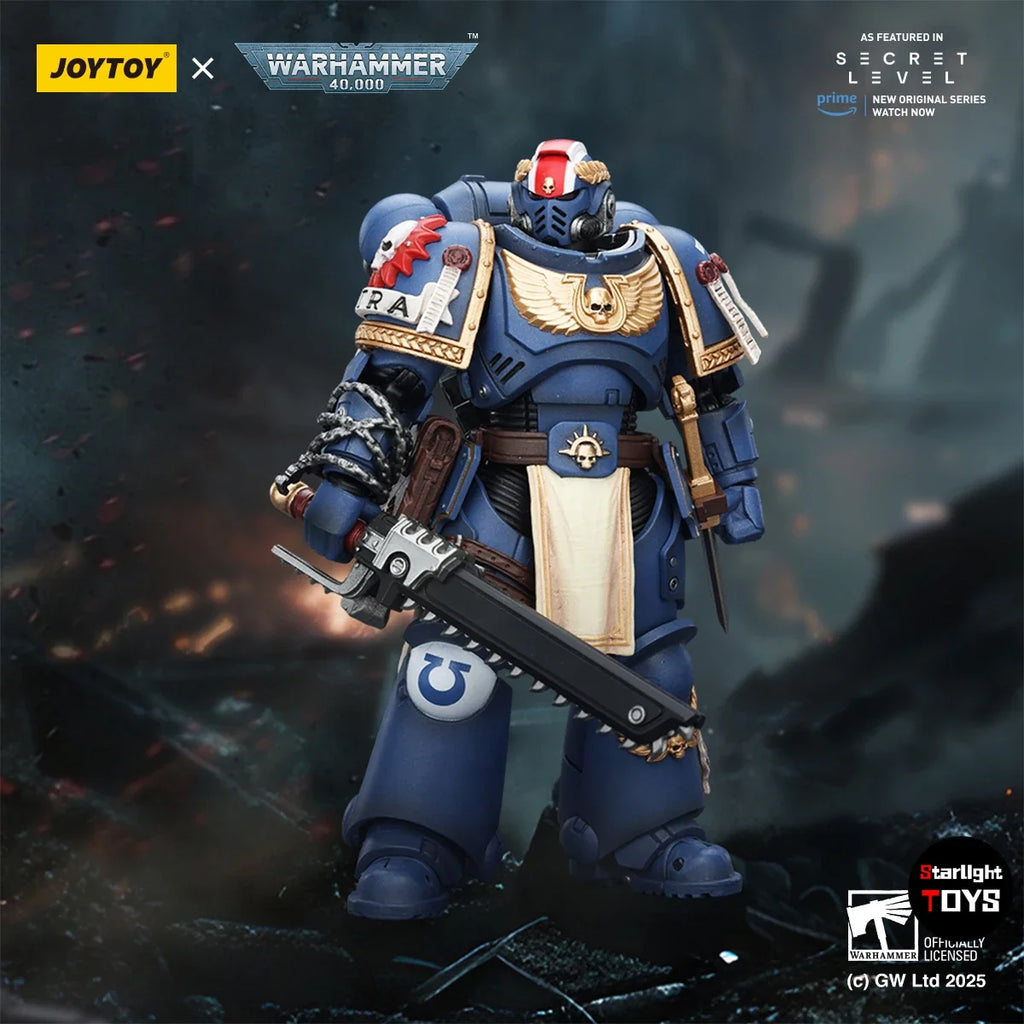 【JOYTOY】Warhammer 40K Ultramarines Titus with Laurels of Victory 1/18 Action Figure Model Toy