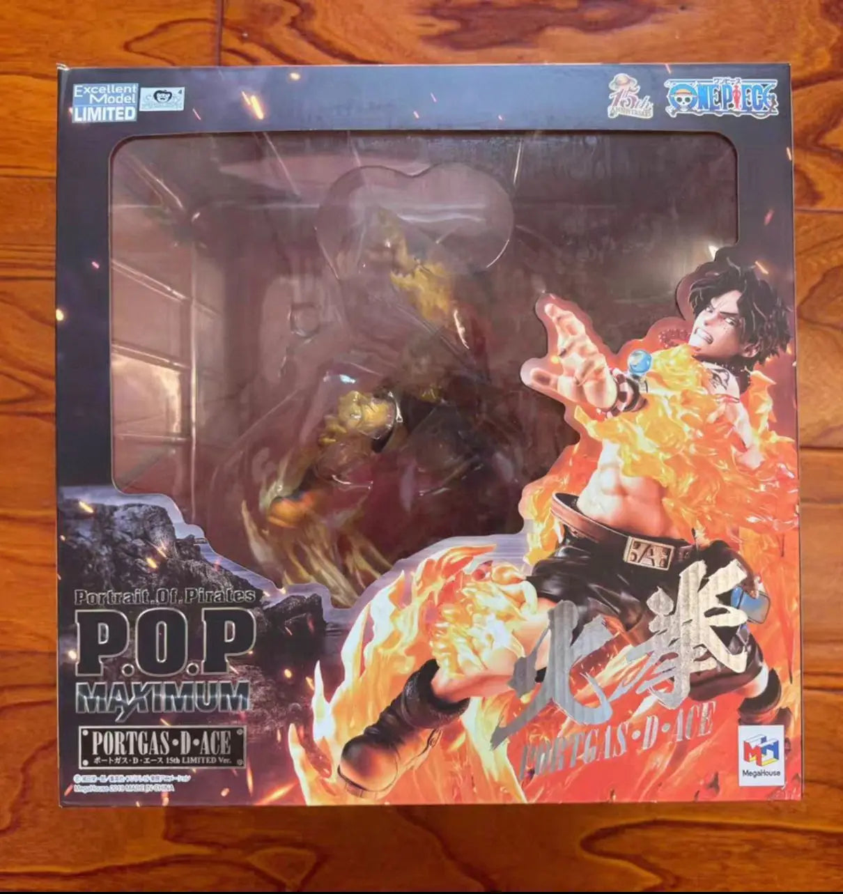 '-In Stock Original MegaHouse  Portrait of Pirates Maximum ONE PIECE PORTGAS.D.ACE 22.5cm Figures Toy Sculpture Ornaments