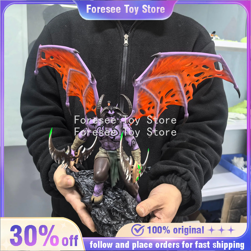 In Stock 35cm Illidan Stormrage Figure Warcraft  Anime Figures Collectible Desktop Ornament Decorations Best Gifts for Children