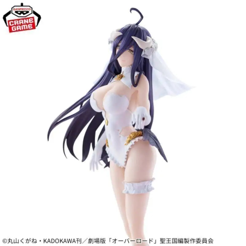 Genuine Bandai Namco Banpresto Overlord Albedo Glitter Glamours Albedo Wedding Ver Pvc Collector Anime Figure Model Toy Gift