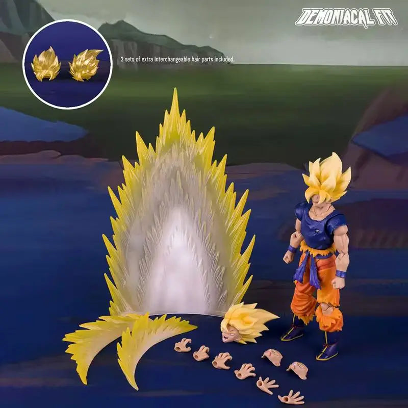 Dragon Ball Z Goku Action Figure - Demoniacal Fit Rage Awakening Battle Damage Shf Goku Collectible Toy For Desktop Decoration