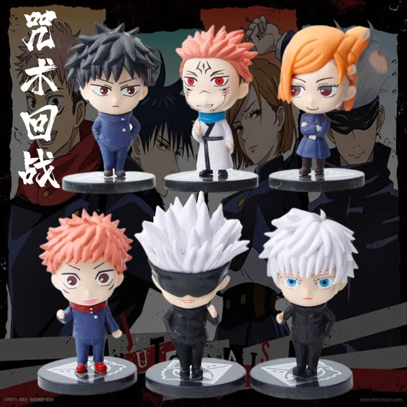 6Pcs/set Jujutsu Kaisen Anime Figure Gojo Satoru Yuji Itadori Figure Doll Toy Action Figure Yuji Itadori Fushiguro Model Toys