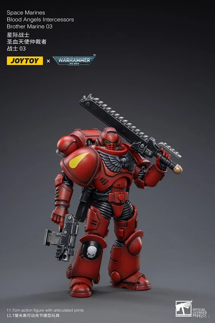 【FS】JOYTOY  Warhammer 40K  Scale 1/18 Action Figures Blood Angels Intercessors Brother Marine 03 Models Toys Gifts