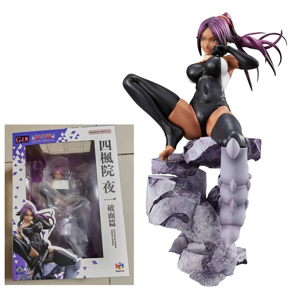 100% Original in Stock MegaHouse G.E.M. Bleach Shihouin Yoruichi Anime Figure Collection Series Garage Kit Model Decoration