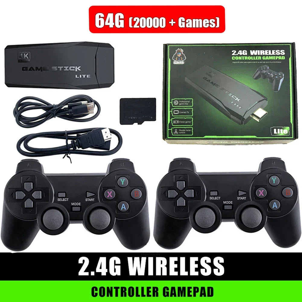 Video Game Stick Lite 4K HD Video Game Consoles 256G Wireless Controller For M8/X2 Plus/K8/M15 58000+ Retro Games Kid Xmas Gift